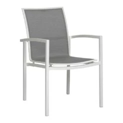 Stern Skelby Stapelsessel Aluminium/Textilene Weiß/Silber