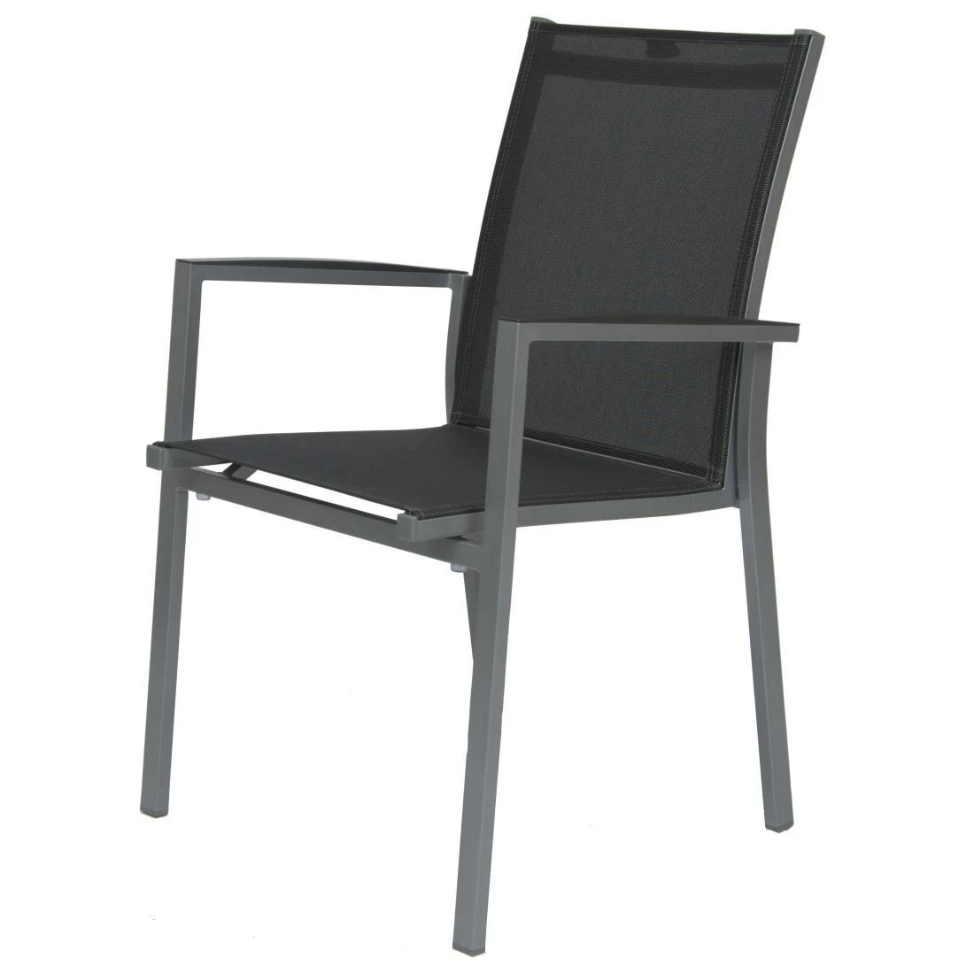 Stern New Levanto Stapelsessel Aluminium/Textilene Graphit/Silbergrau 4 Stern New Levanto Stapelsessel Aluminium/Textilene Graphit/Silbergrau - Image 4