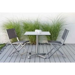 Stern Nils Balkonklappstuhl Aluminium/Textilene Graphit/Silbergrau -Gartenmöbel Verkauf 1027326 2