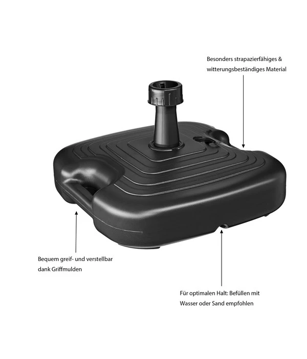 Sonnenschirm-Ständer, Kunststoff, 20 Liter, Ca. B45/T45 Cm 2 Sonnenschirm-Ständer, Kunststoff, 20 Liter, Ca. B45/T45 Cm - Image 2