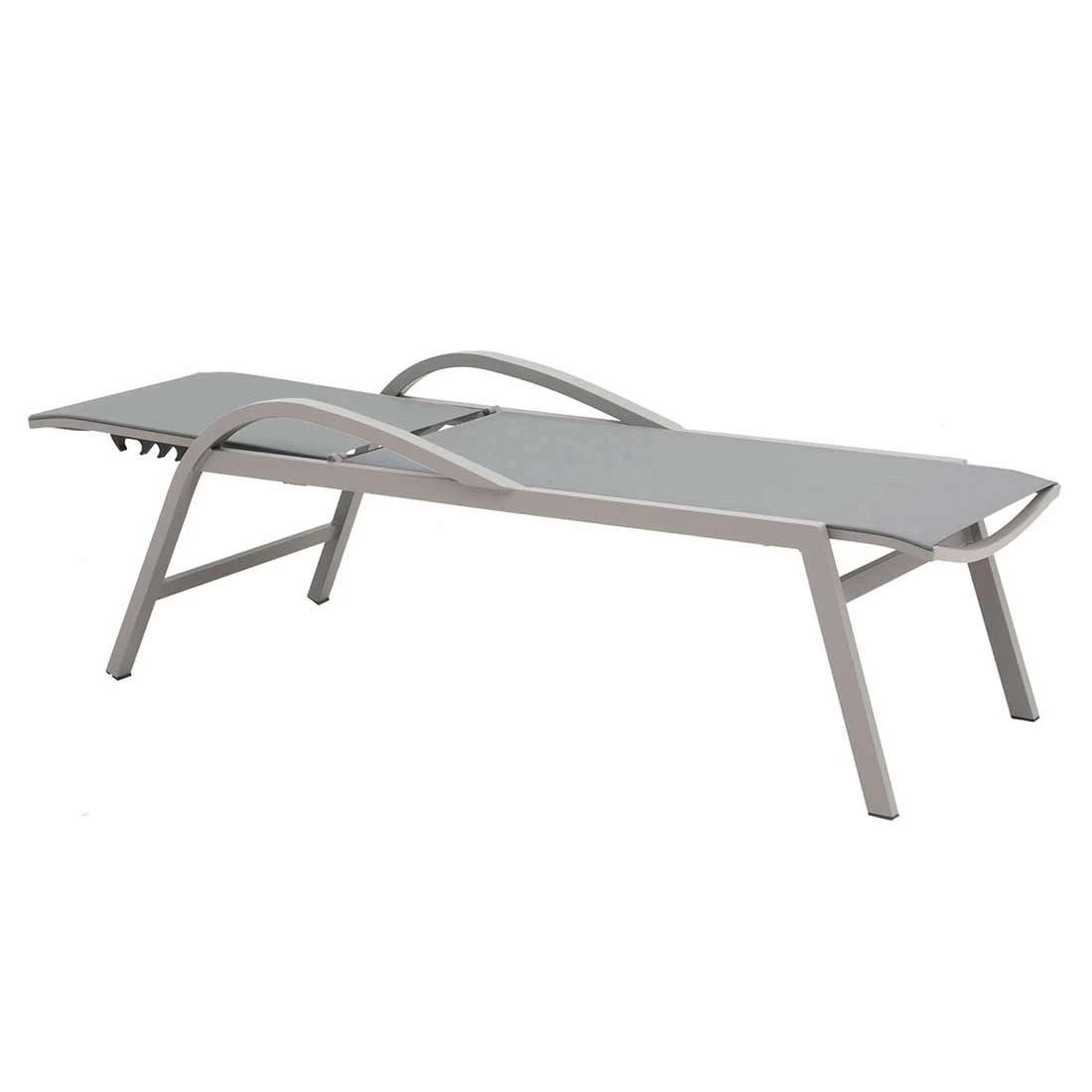 Siena Garden Milos Gartenliege Aluminium/Ranotex® Matt Silber/Silber-Schwarz 2 Siena Garden Milos Gartenliege Aluminium/Ranotex® Matt Silber/Silber-Schwarz - Image 2