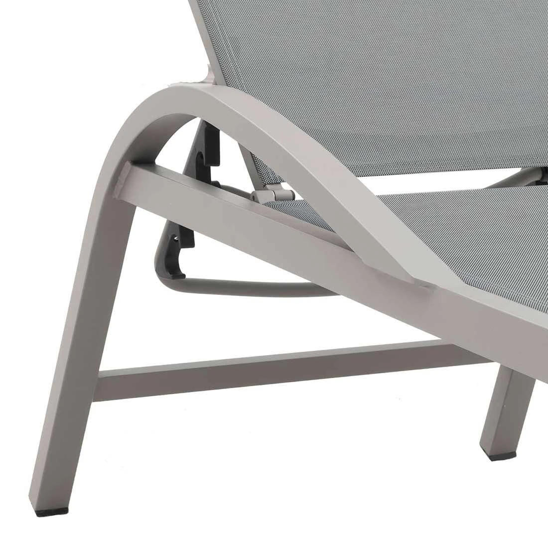 Siena Garden Milos Gartenliege Aluminium/Ranotex® Matt Silber/Silber-Schwarz 8 Siena Garden Milos Gartenliege Aluminium/Ranotex® Matt Silber/Silber-Schwarz - Image 8