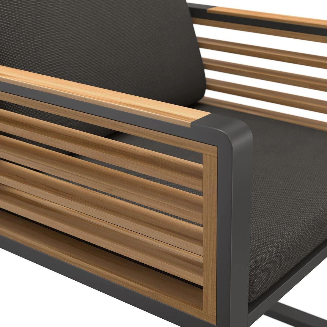 OUTLIV. New York Gartensessel Aluminium/Teak/Olefin Anthrazit 6 OUTLIV. New York Gartensessel Aluminium/Teak/Olefin Anthrazit - Image 6