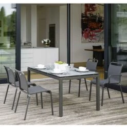 Stern Oskar Stapelstuhl Aluminium/Textilene Anthrazit/Karbon -Gartenmöbel Verkauf 1201258 10