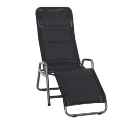 Siena Garden Fano Kippliege Stahl/Polyester Anthrazit/Schwarz
