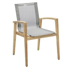 Musterring Paris Gartensessel Teak/Batyline Silbergrau/Teak