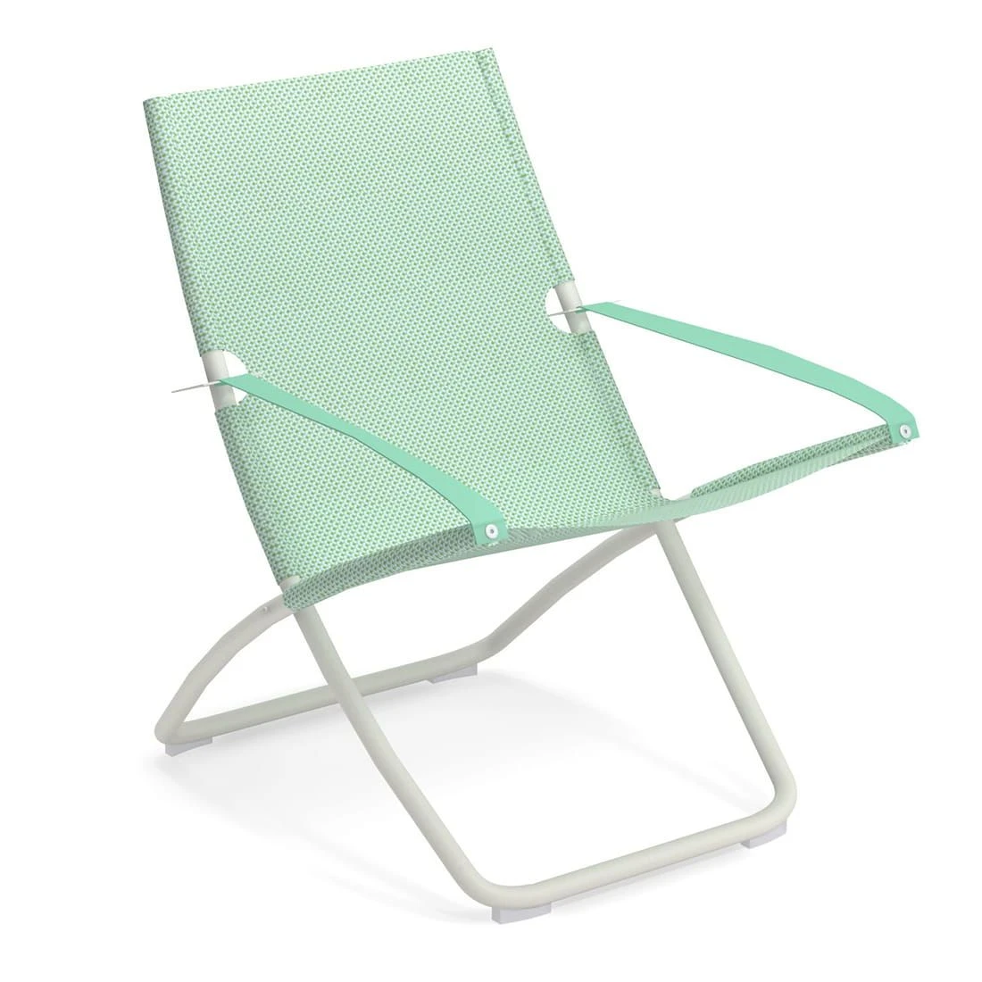 Emu Snooze Liegestuhl Stahl/Textilene Weiß/Grün 1 Emu Snooze Liegestuhl Stahl/Textilene Weiß/Grün