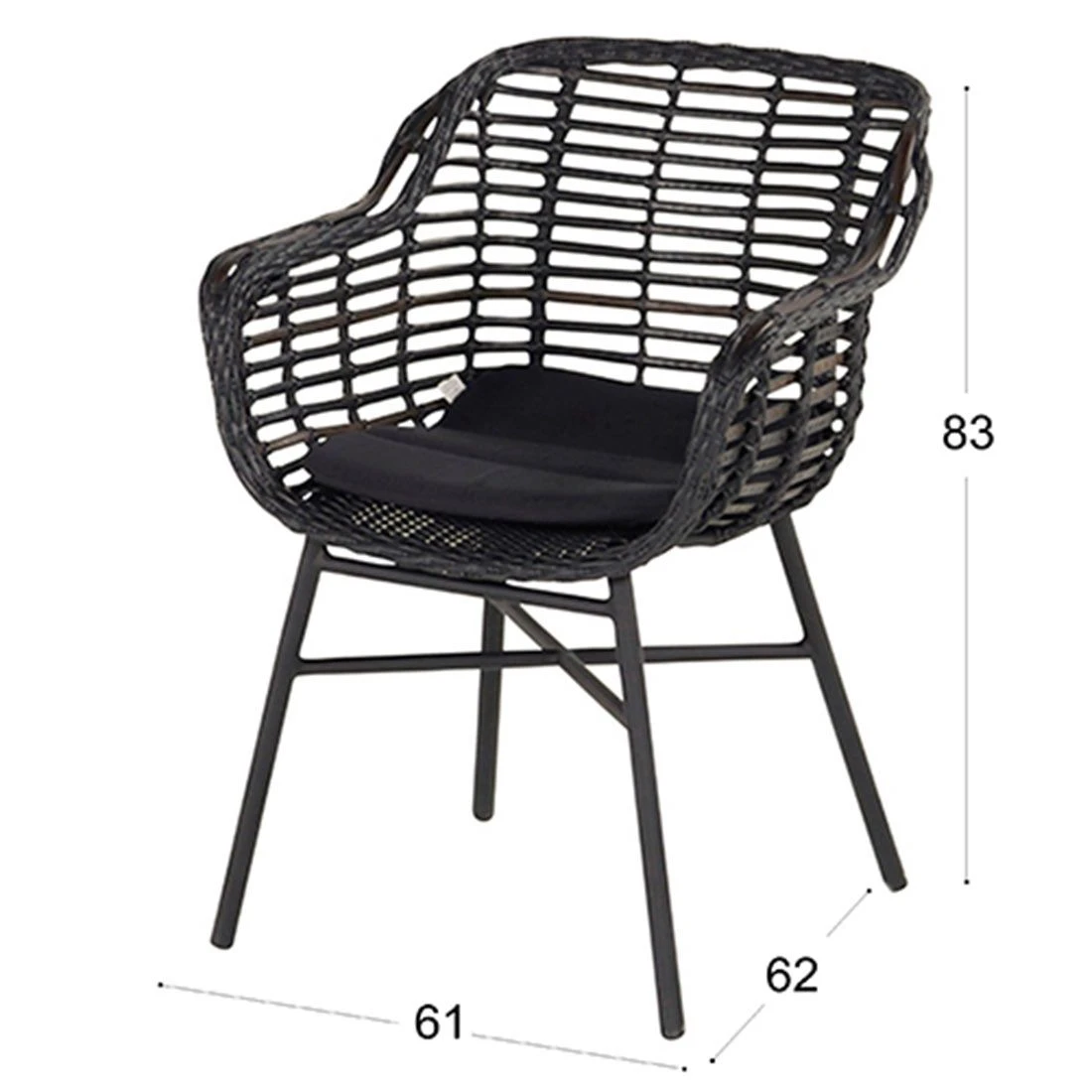 Hartman Cecilia Gartensessel Aluminium/Geflecht Carbon Black/Black Puma 2 Hartman Cecilia Gartensessel Aluminium/Geflecht Carbon Black/Black Puma - Image 2