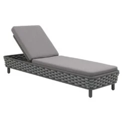 OUTLIV. Leon Gartenliege Aluminium/Rope/Acryl Anthrazit/Anthrazit-Blau-Meliert