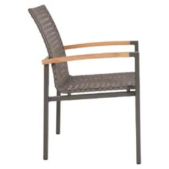 Stern Lucy Stapelsessel Aluminium/Gurtbespannung Teakarmlehnen Anthrazit/Platin 12 Stern Lucy Stapelsessel Aluminium/Gurtbespannung Teakarmlehnen Anthrazit/Platin -Gartenmöbel Verkauf 1258601 3