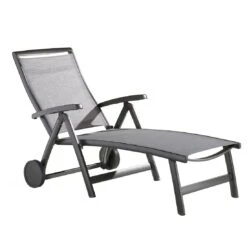 Sieger Royal Gartenliege Aluminium/Textilene Eisengrau/Hellgrau