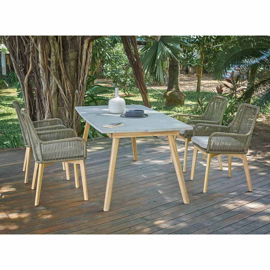 OUTLIV. Padua Gartensessel Rope/Akazie Teaklook Olivgrün 2 OUTLIV. Padua Gartensessel Rope/Akazie Teaklook Olivgrün - Image 2