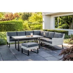 Kettler Palma Wing Hocker Geflecht/Olefin White Wash/Anthrazit -Gartenmöbel Verkauf 1306440 2