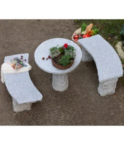 Dehner Granit-Gartenbank, Gebogen, 2-Sitzer 7 Dehner Granit-Gartenbank, Gebogen, 2-Sitzer -Gartenmöbel Verkauf 2741668 2741676 WE MO 002 GranitTischRundGartenbank