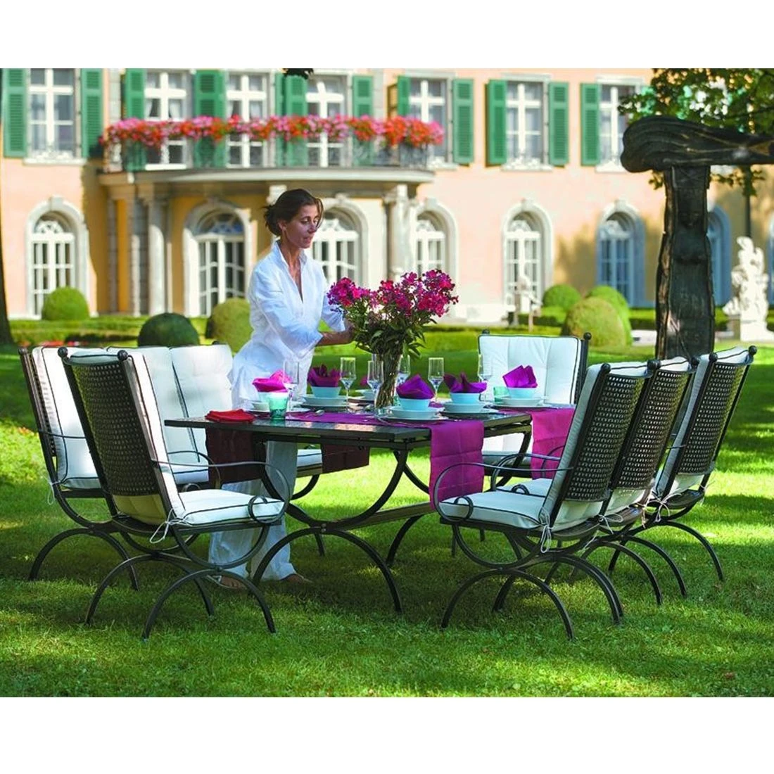 MBM Romeo Elegance Gartensessel Schmiedeeisen Marone Antik 2 MBM Romeo Elegance Gartensessel Schmiedeeisen Marone Antik - Image 2