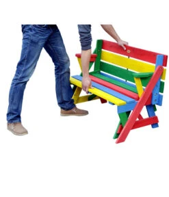 Habau Kinder Picknickbank Bunt, 100 X 50 X 62 Cm -Gartenmöbel Verkauf 4031100 WE FS 003 KinderPicknickbank