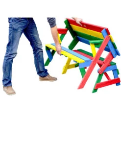 Habau Kinder Picknickbank Bunt, 100 X 50 X 62 Cm -Gartenmöbel Verkauf 4031100 WE FS 004 KinderPicknickbank