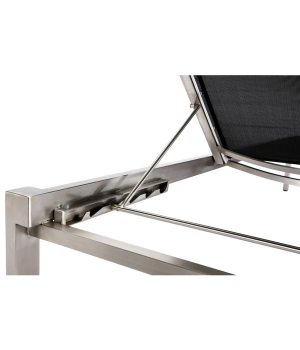 Best Rollliege Marbella, Edelstahl, Schwarz, Ca. B67/H33/T200 Cm 3 Best Rollliege Marbella, Edelstahl, Schwarz, Ca. B67/H33/T200 Cm - Image 3