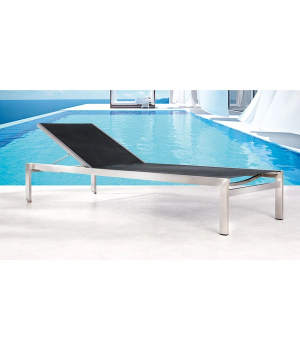 Best Rollliege Marbella, Edelstahl, Schwarz, Ca. B67/H33/T200 Cm 2 Best Rollliege Marbella, Edelstahl, Schwarz, Ca. B67/H33/T200 Cm - Image 2