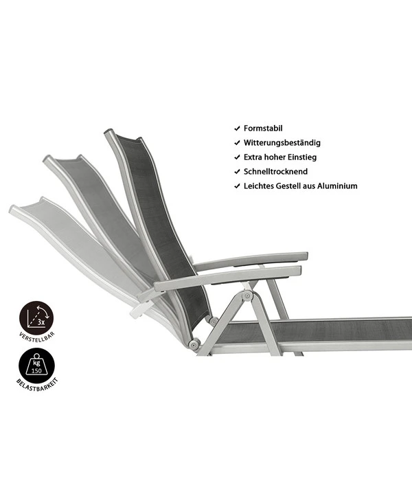 Dehner Gartenliege Chicago, Ca. B70/H72/T180 Cm 3 Dehner Gartenliege Chicago, Ca. B70/H72/T180 Cm - Image 3
