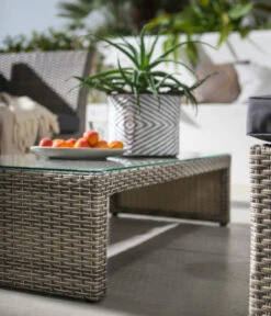 Dehner Geflecht-Lounge Rom, 4-teilig 31 Dehner Geflecht-Lounge Rom, 4-teilig -Gartenmöbel Verkauf 4407334 WE DE 001 DehnerGeflechtLoungeRomNEU