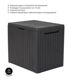 Keter Aufbewahrungsbox City Box, 113 Liter, Ca. B41,6/H51,6/T57 Cm -Gartenmöbel Verkauf 4422481 WE IG 001 AufbewahrungsboxCity