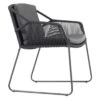 4Seasons Accor Gartensessel Edelstahl/Rope Inkl. Kissen Anthrazit