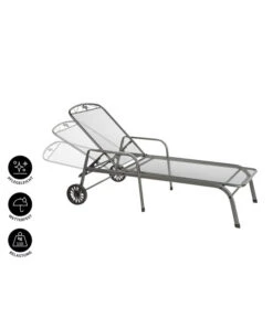 MWH Gartenliege Savoy, Ca. B81/H52/T187 Cm -Gartenmöbel Verkauf 5312897 WE IG 001 MwhGartenliegeSavoyMetLiegeSavoyEGrau