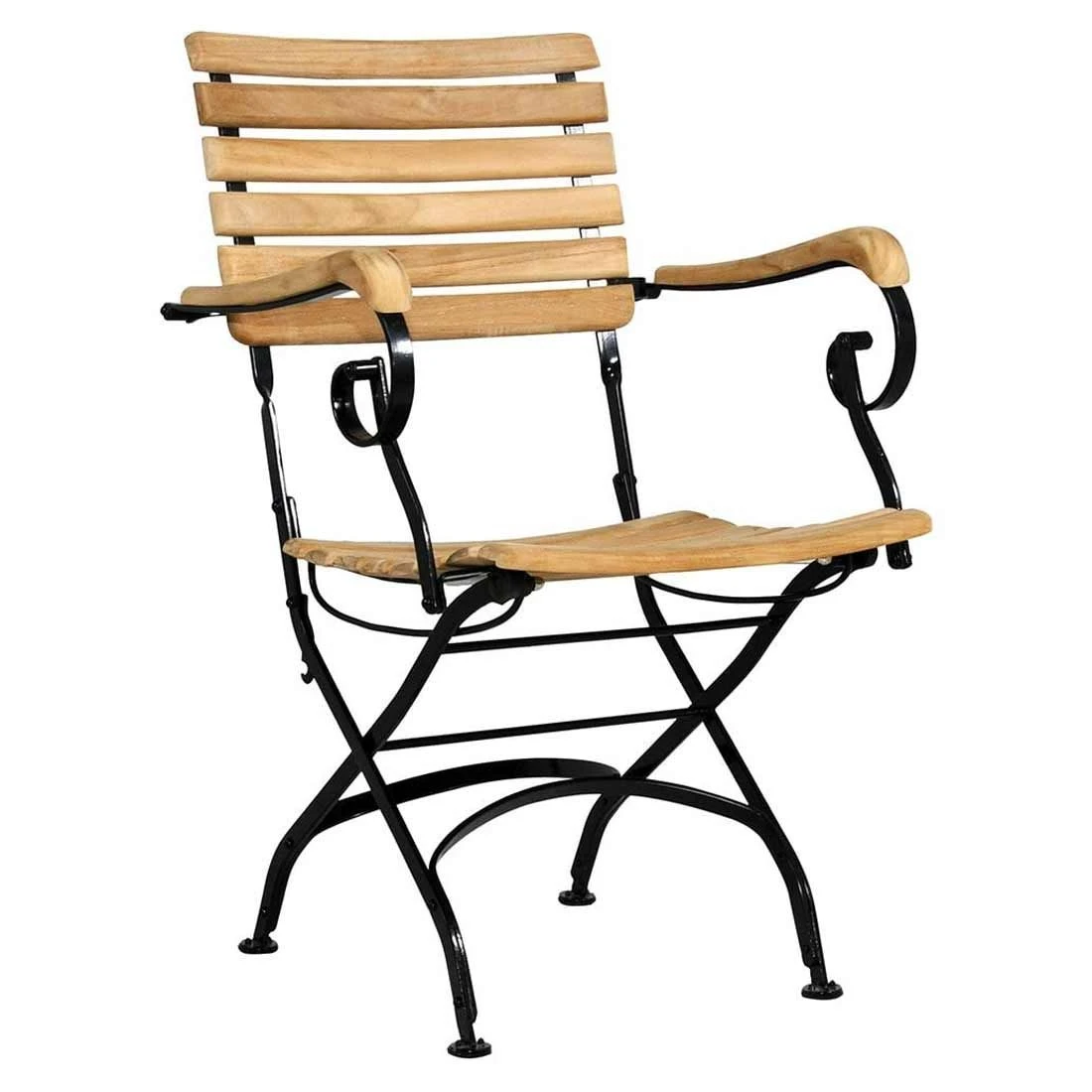 Zebra Florence Biergartensessel Stahl/Teak Schwarz/Natur 1 Zebra Florence Biergartensessel Stahl/Teak Schwarz/Natur