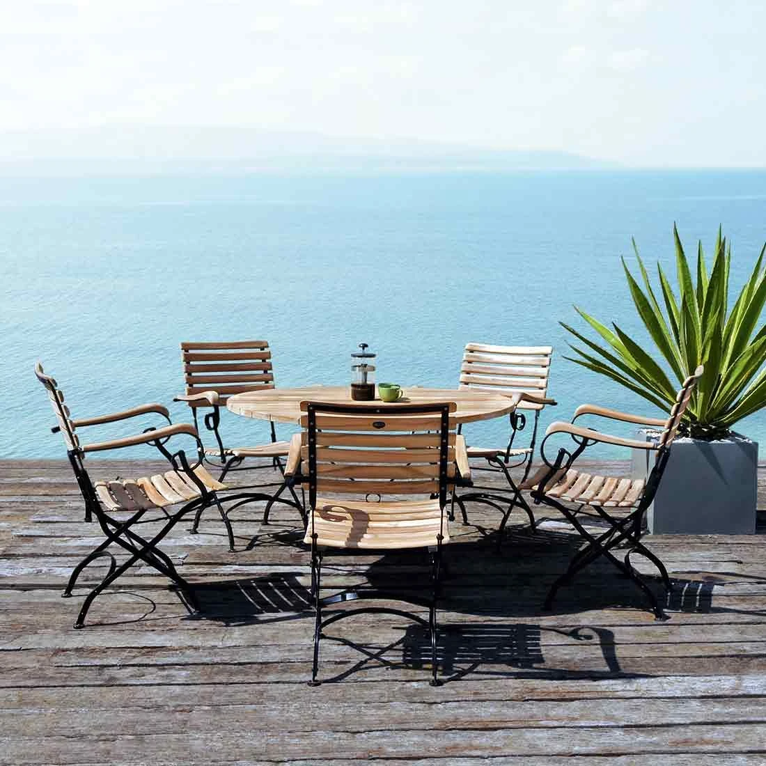 Zebra Florence Biergartensessel Stahl/Teak Schwarz/Natur 2 Zebra Florence Biergartensessel Stahl/Teak Schwarz/Natur - Image 2