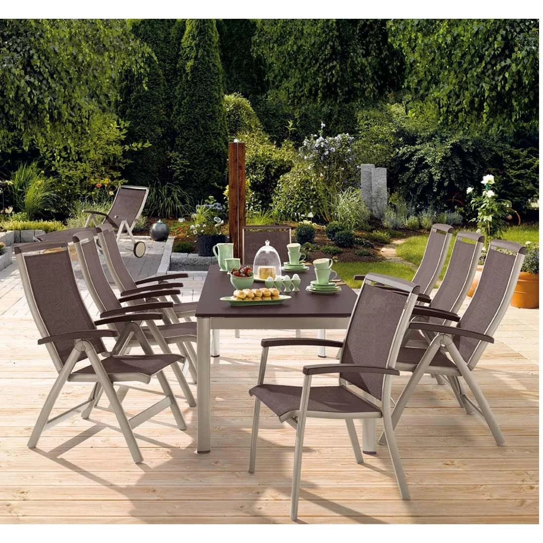 Sieger Royal Hocker Aluminium/Textilene Champagner/Mocca 2 Sieger Royal Hocker Aluminium/Textilene Champagner/Mocca - Image 2