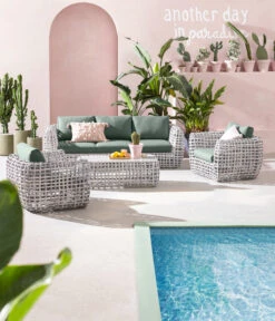 Dehner Flechtlounge Bali, 4-teilig 17 Dehner Flechtlounge Bali, 4-teilig -Gartenmöbel Verkauf 6705305 WE MO 001 LoungeBaliNEU