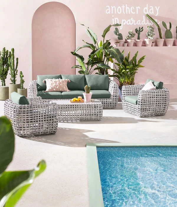 Dehner Flechtlounge Bali, 4-teilig 5 Dehner Flechtlounge Bali, 4-teilig - Image 5