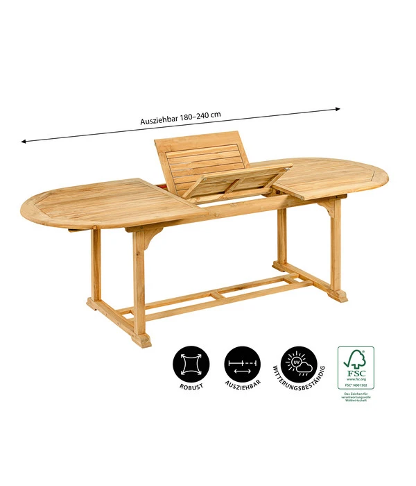 Dehner Ausziehtisch Havanna, Ca. B180-240/H74/T90 Cm 8 Dehner Ausziehtisch Havanna, Ca. B180-240/H74/T90 Cm - Image 8