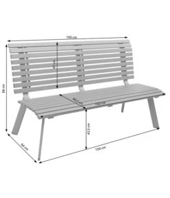 Dehner Bank London, 3-Sitzer -Gartenmöbel Verkauf 6893762 6893770 6893788 WE DE 001 AlubankLondonSkizze