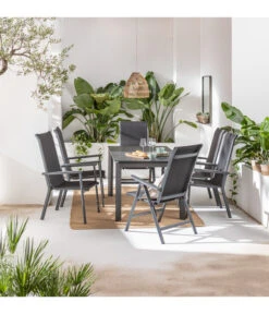 Dehner Klappsessel Cleveland, Dunkelgrau -Gartenmöbel Verkauf 6895379 6894133 6894141 WE MO 001 StapelstuhlClevelandGrau