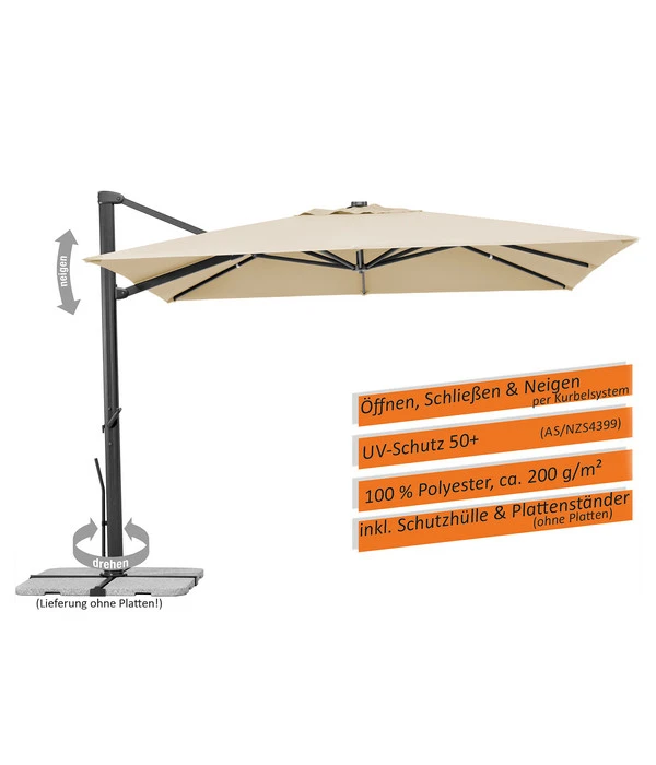 Schneider Ampelschirm Rhodos Smart, Quadratisch, Ca. B300/T300 Cm 7 Schneider Ampelschirm Rhodos Smart, Quadratisch, Ca. B300/T300 Cm - Image 7