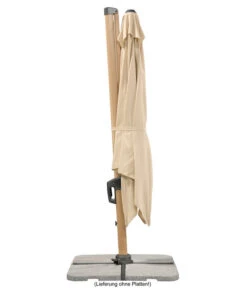 Schneider Ampelschirm Rhodos Twist Woody, Quadratisch, Ca. B300/T300 Cm -Gartenmöbel Verkauf 6953467 WE DE 006 SchneiderAmpelschirmRhodosTwistWoodynatur