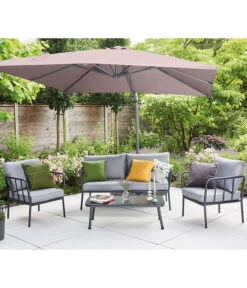 Siena Garden Ampelschirm California N+, Quadratisch, Ca. B250/T250 Cm -Gartenmöbel Verkauf 6987945 WE MO 001 SienaGardenAmpelschirm250x250cmTaupe