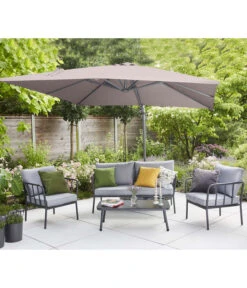 Siena Garden Ampelschirm California N+, Quadratisch, Ca. B300/300 Cm -Gartenmöbel Verkauf 6987960 WE MO 001 SienaGardenAmpelschirmCaliforniaN300x300cmTaupe