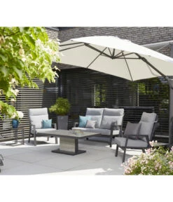 Siena Garden Ampelschirm Sunset N+, Quadratisch, Ca. B300/T300 Cm -Gartenmöbel Verkauf 6988075 WE MO 001 SienaGardenAmpelschirmSunsetN300x300cmGrau