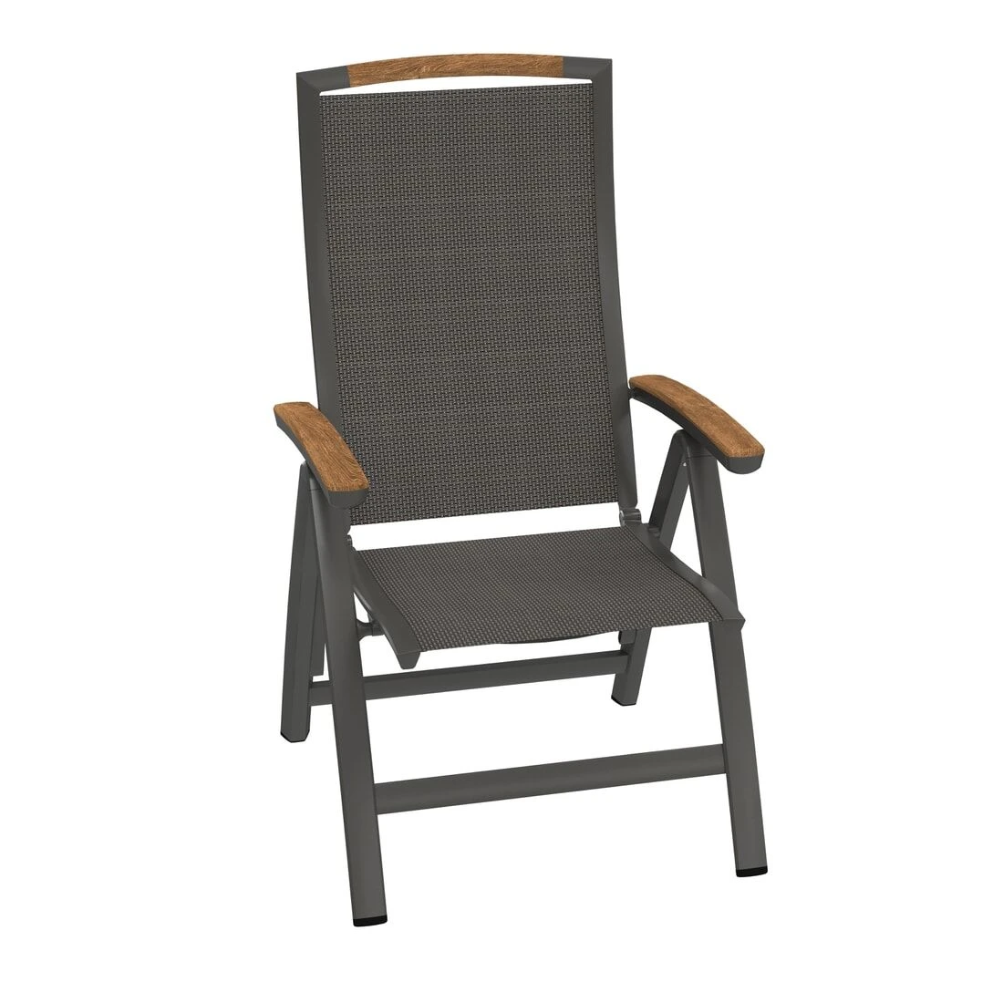 Sieger Catena Klappsessel Aluminium/Textilene Eisengrau/Grau/Teak 1 Sieger Catena Klappsessel Aluminium/Textilene Eisengrau/Grau/Teak