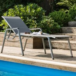 Kettler Cirrus Gartenliege Aluminium/Textilene Silber/Anthrazitgrau -Gartenmöbel Verkauf 790760 2