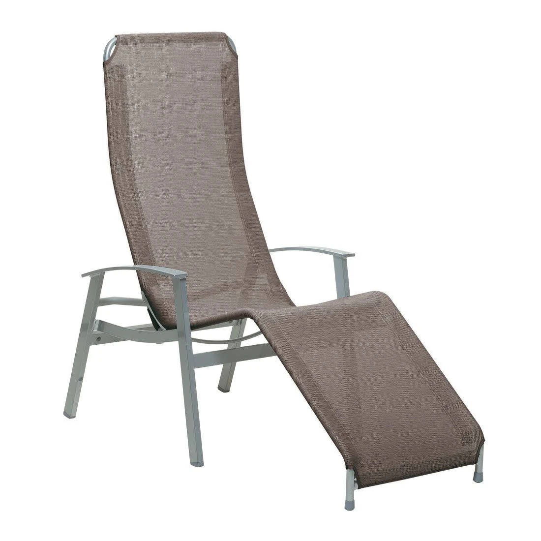 Karasek California Gesundliege Aluminium/Textilene Silber/Taupe 1 Karasek California Gesundliege Aluminium/Textilene Silber/Taupe