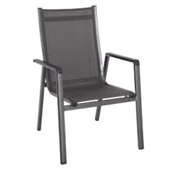 MWH Elements Stapelsessel Aluminium/Textilene Eisengrau/Anthrazit