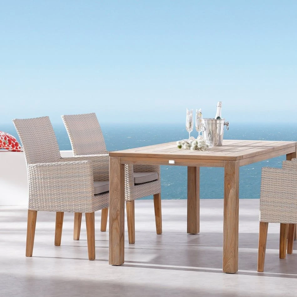 Best Alicante Gartensessel Teak/Geflecht Alabaster 2 Best Alicante Gartensessel Teak/Geflecht Alabaster - Image 2