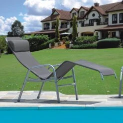 Karasek Grenada Gesundliege Stahlrohr/Textilene Platin/Taupe 5 Karasek Grenada Gesundliege Stahlrohr/Textilene Platin/Taupe -Gartenmöbel Verkauf 849599 3