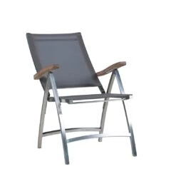 Zebra One Klappsessel Edelstahl/Textilene Silber/Dark Grey -Gartenmöbel Verkauf 903015 2