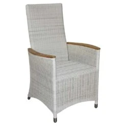 Zebra Loomus Gartensessel Geflecht Mit Teakarmlehnen Silkwhite