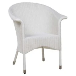 Zebra Hastings Diningsessel Geflecht Schneeweiß